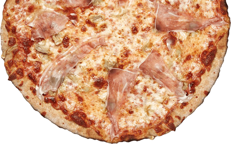 Pizza razowa z szynką parmeńską i karczochami [32cm (250g)]